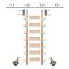 Meadow Lane Ladder 107 in. Un-Finished Maple Satin Nickel Hook with 8 ft. Rail Kit EG.300-107MA-08.02